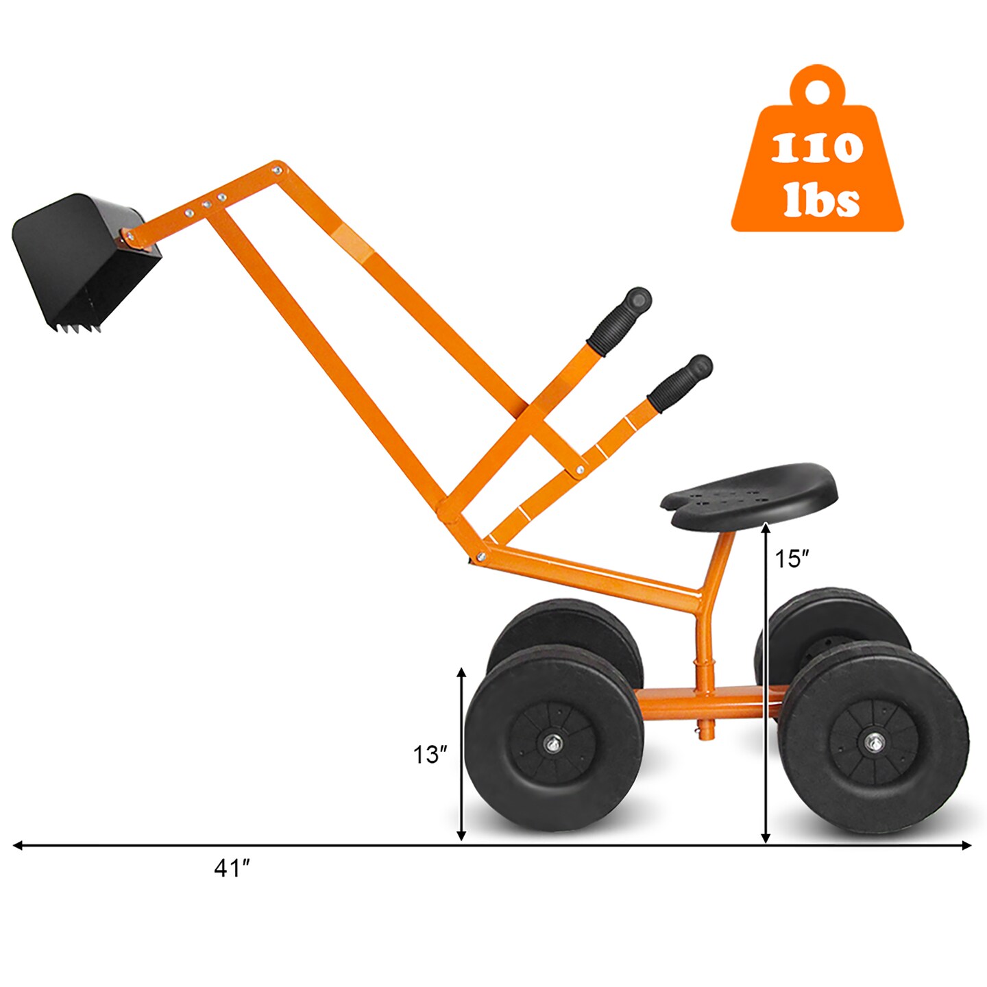 Costway Heavy Duty Kid Ride-on Sand Digger Digging Scooper Excavator for Sand Toy