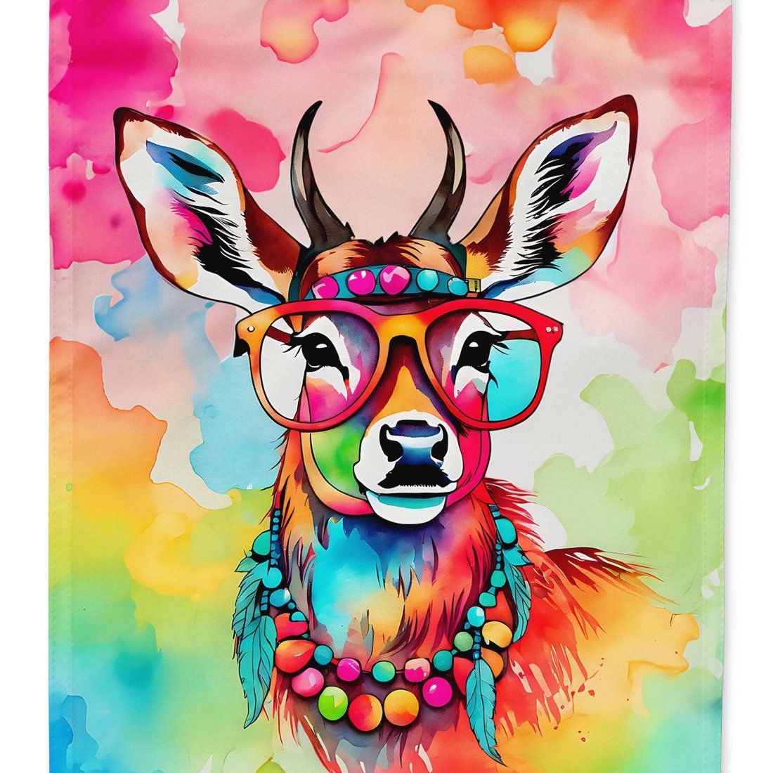 Edge Collections - 11.25" x 15.5" - Multicolor - Garden Deer Artwork - 1 Piece