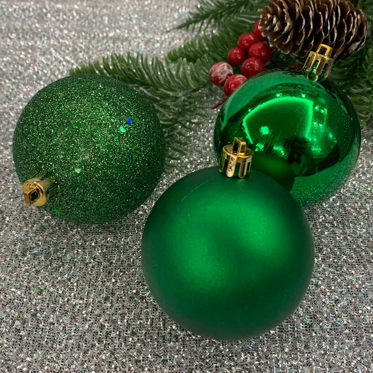 16-Count Mix Shatterproof 2.75&#x22; Ornaments &#x2013; Matte, Gloss &#x26; Glitter Holiday Ball Set