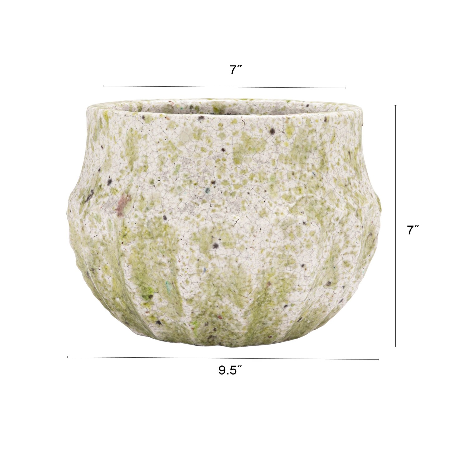 Hello Honey Terra-cotta Planter with Crackle Glaze and Terrazzo Finish