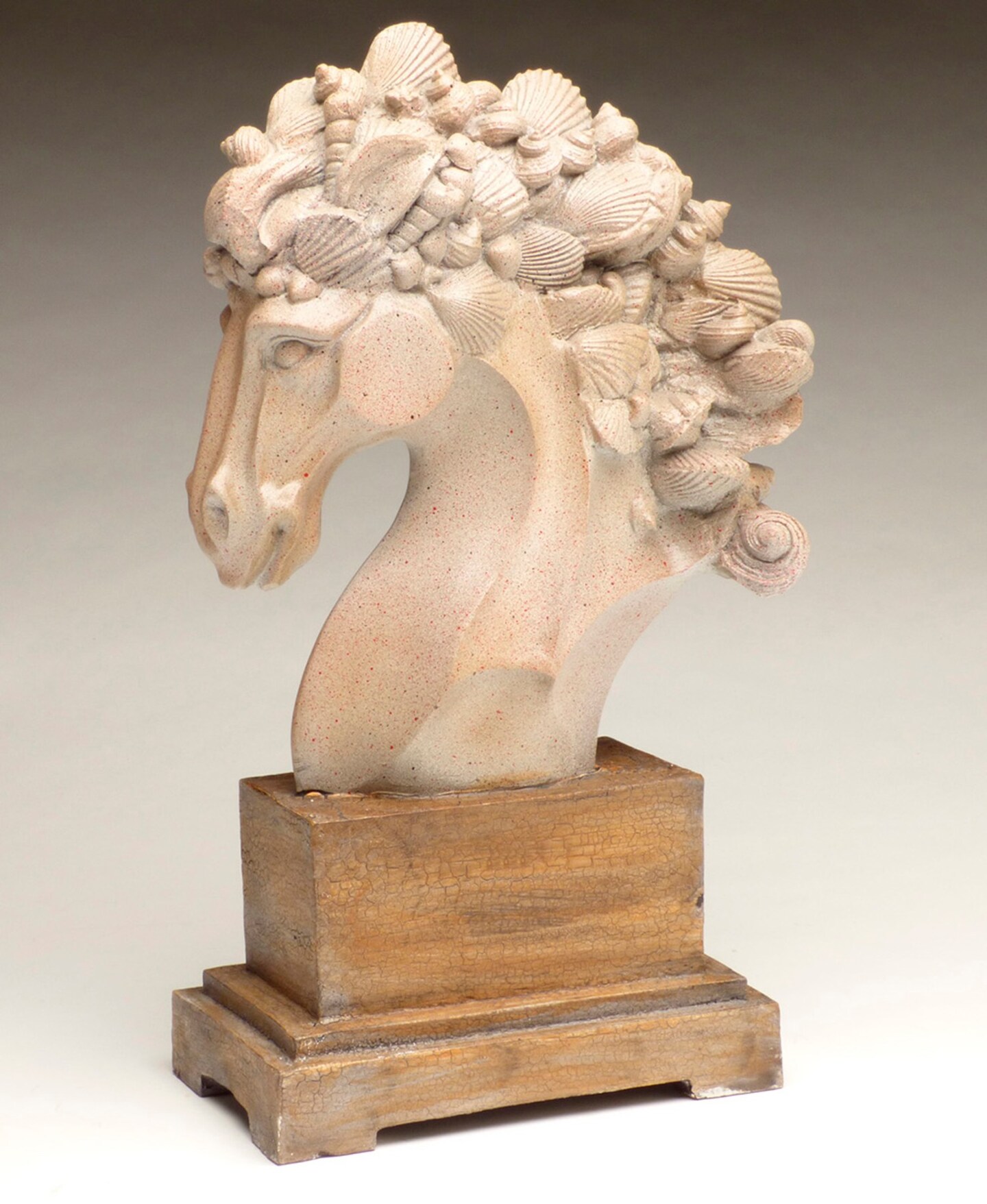 AA Importing Horse Head With Sea Shell Mane Statue