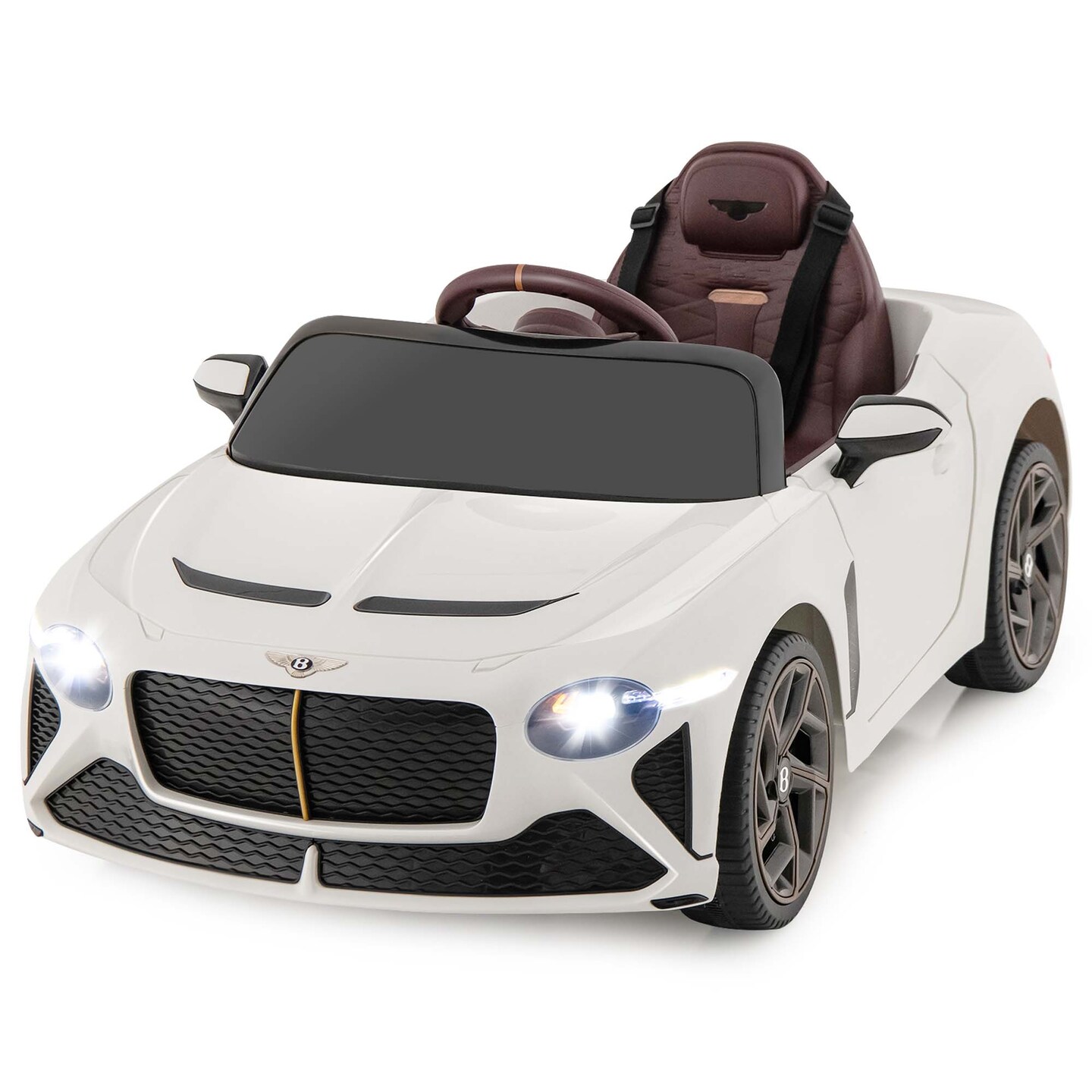 Costway 12V Licensed Bentley Bacalar Kids Electric Ride-on Car with Remote Control Green/Red/White/Black