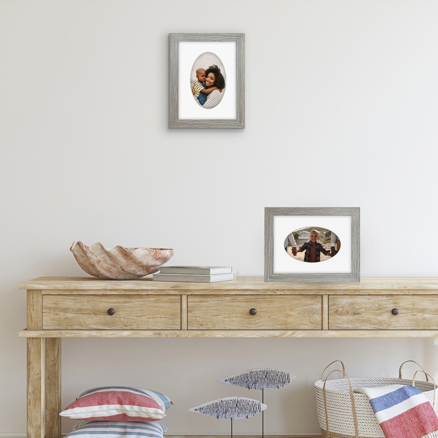 Americanflat Picture Frame with Oval-Shaped Mat - Ideal for Any Room, Living Rooms, Dorm Room