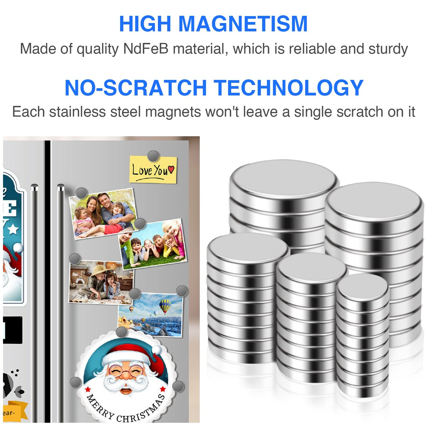 40 Pieces Small Magnets,  Tiny Rare Earth Magnets, 5 Different Size Neodymium Magnets for Refrigerator, DIY, Building, Crafts and Kitchen Cabinet, Office Magnets