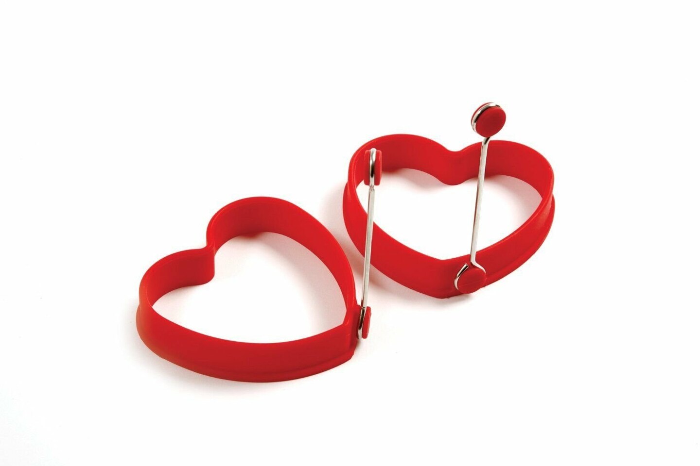 Norpro Nonstick Silicone Round &#x26; Heart Egg Rings Combo - Pancake Mold Ring