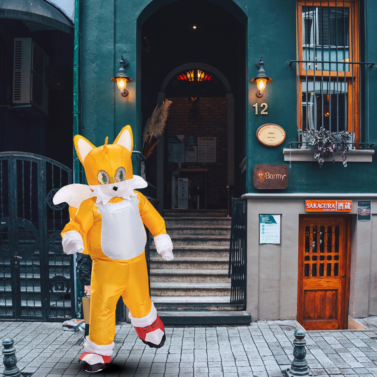 Kids Inflatable Sonic the Hedgehog 3 Miles Tails Prower Costume