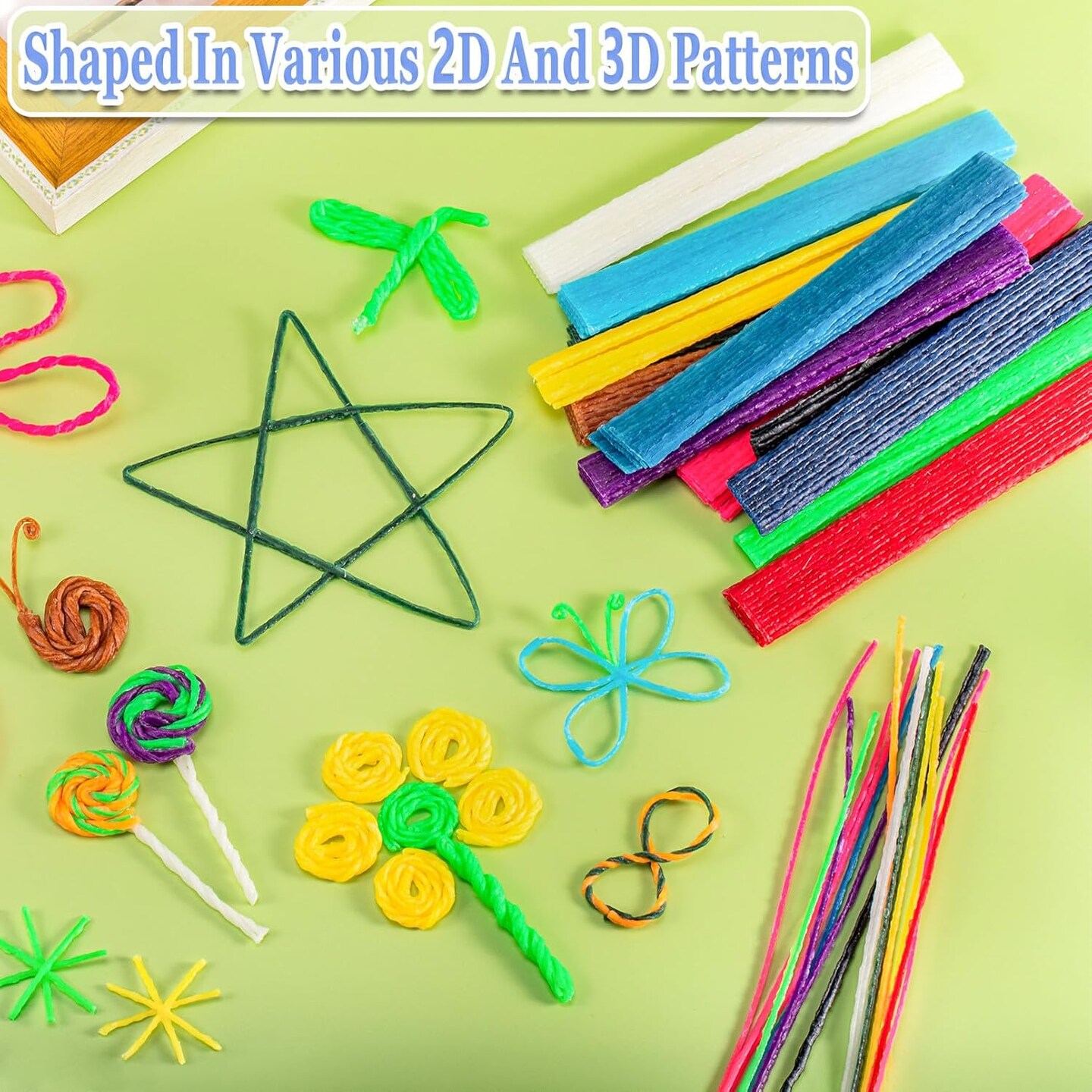 Wax Craft Sticks for Kids,640 Pcs Bendable Sticky Wax Yarn Sticks,Molding Sculpting Sticks for Kids DIY School Project,Art Supplies,with Plastic Storage Box(13 Colors)