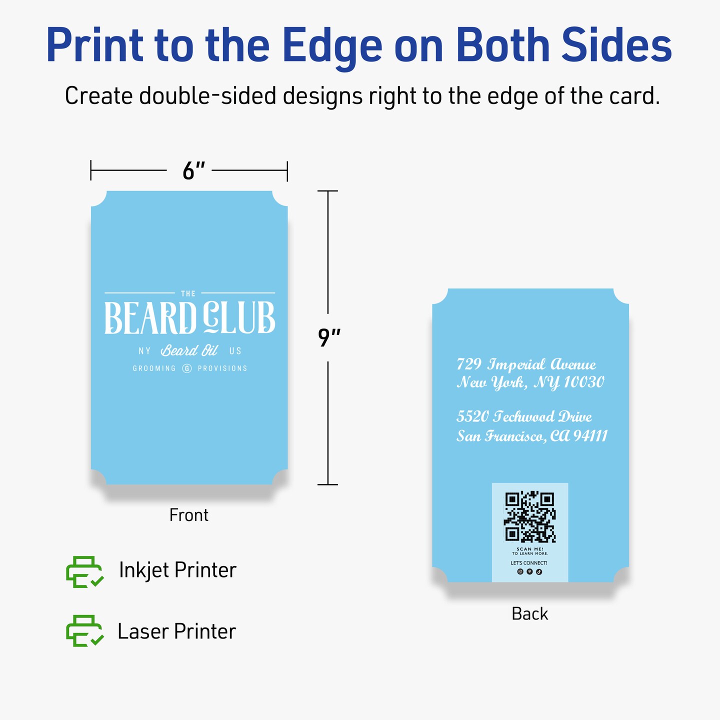 Avery Matte White Postcards, 6" x 9" Rectangle Scalloped Edge
