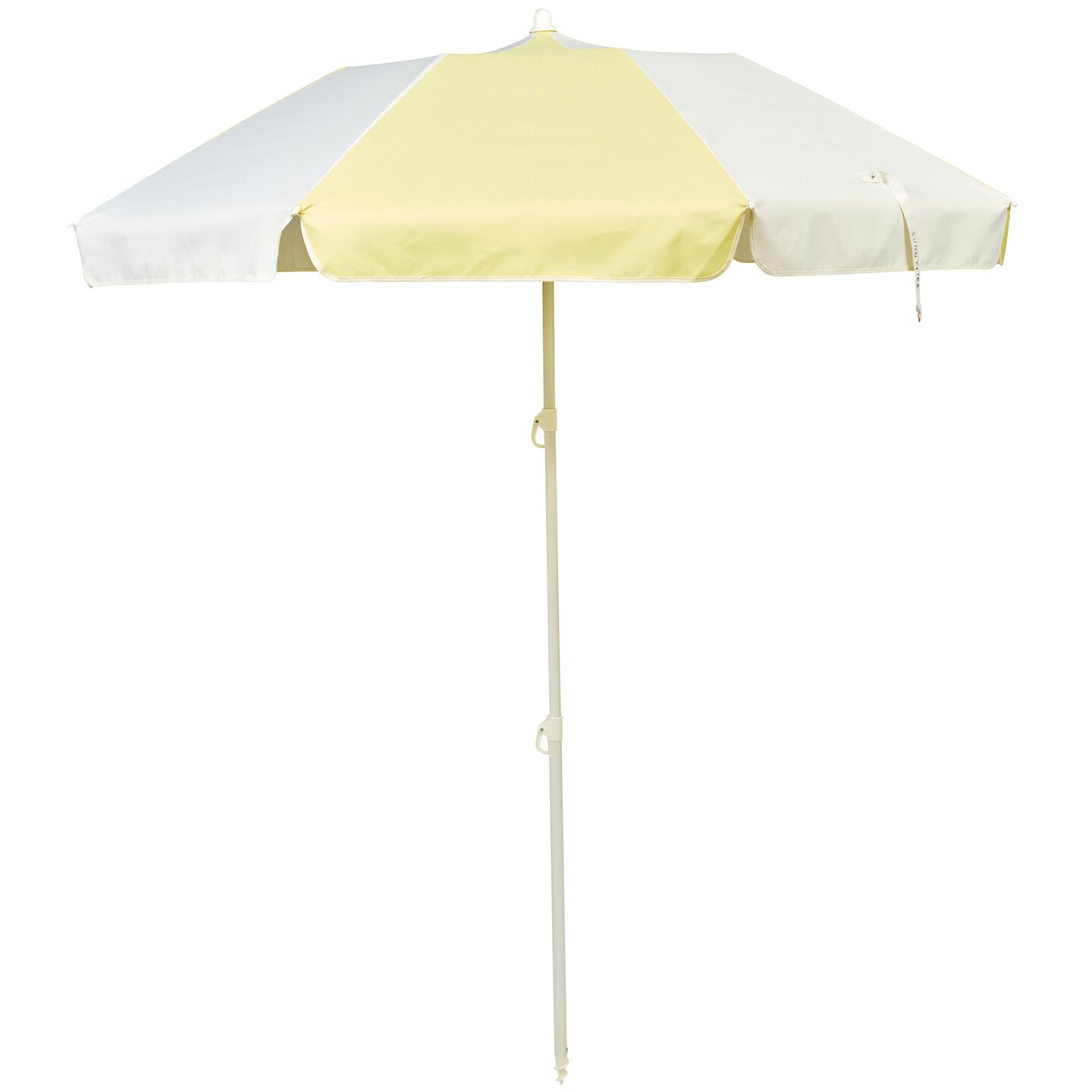 Sunnylife: Compact Beach Umbrella - La Mer Limon - Yellow, UPF50 Fabric Sun Protection, 67x67x79", Shade Cover, Steel Pole, Carry Bag, Outdoor & Sand