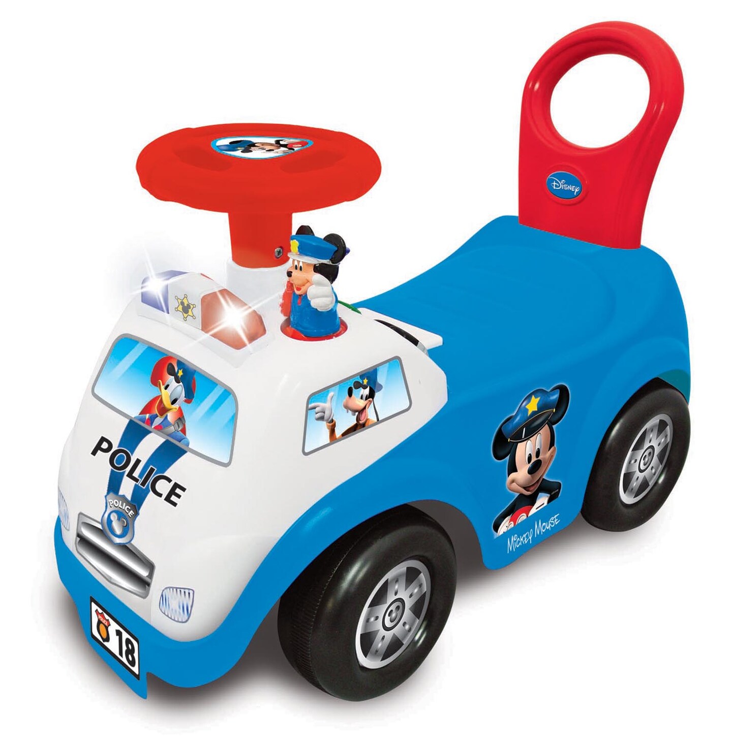Kiddieland Disney Mickey Mouse My First Mickey Police Car Light & Sound Activity Ride-On