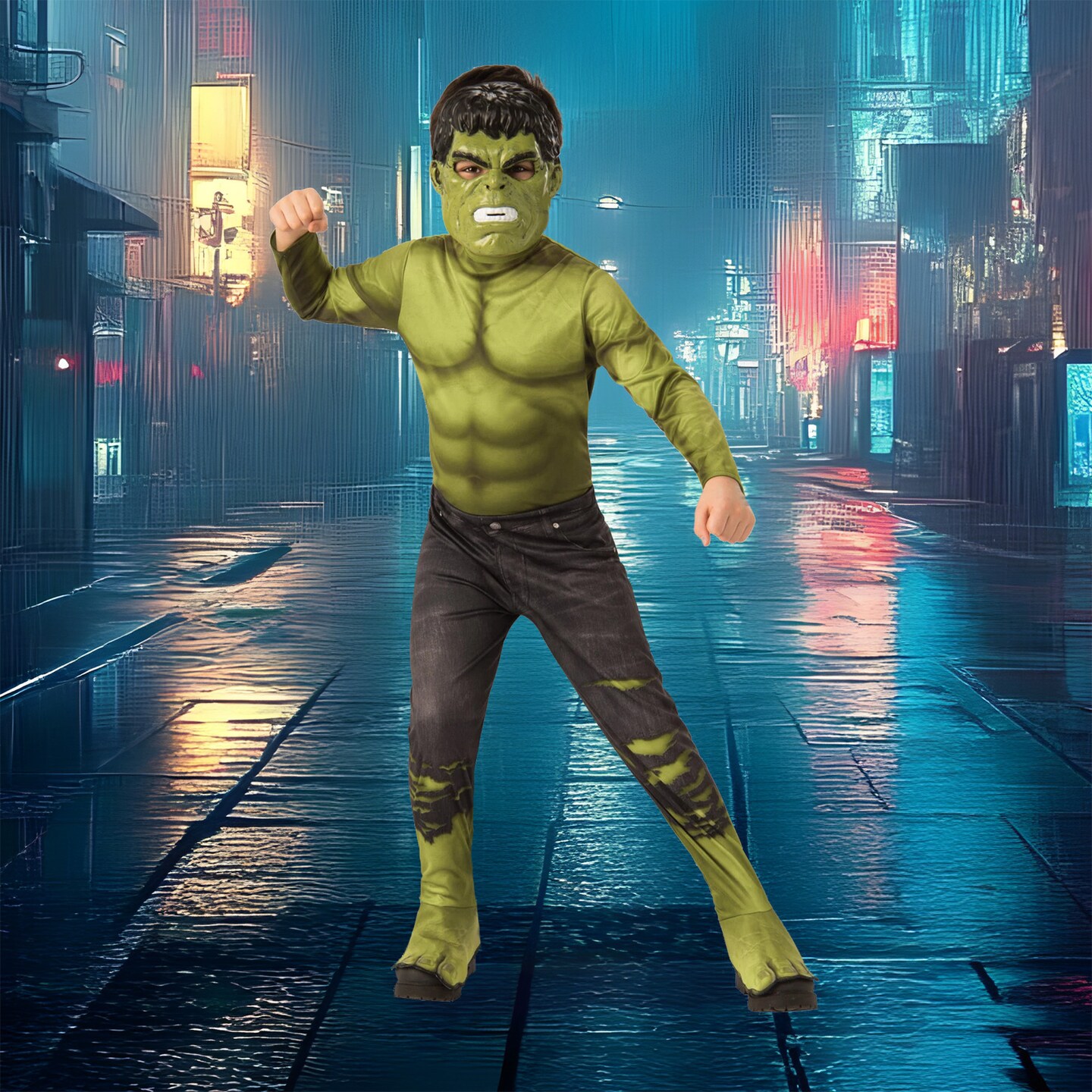 Rubies Boys Muscle Shirt Chest Incredible Hulk Halloween Costume Large 10-12