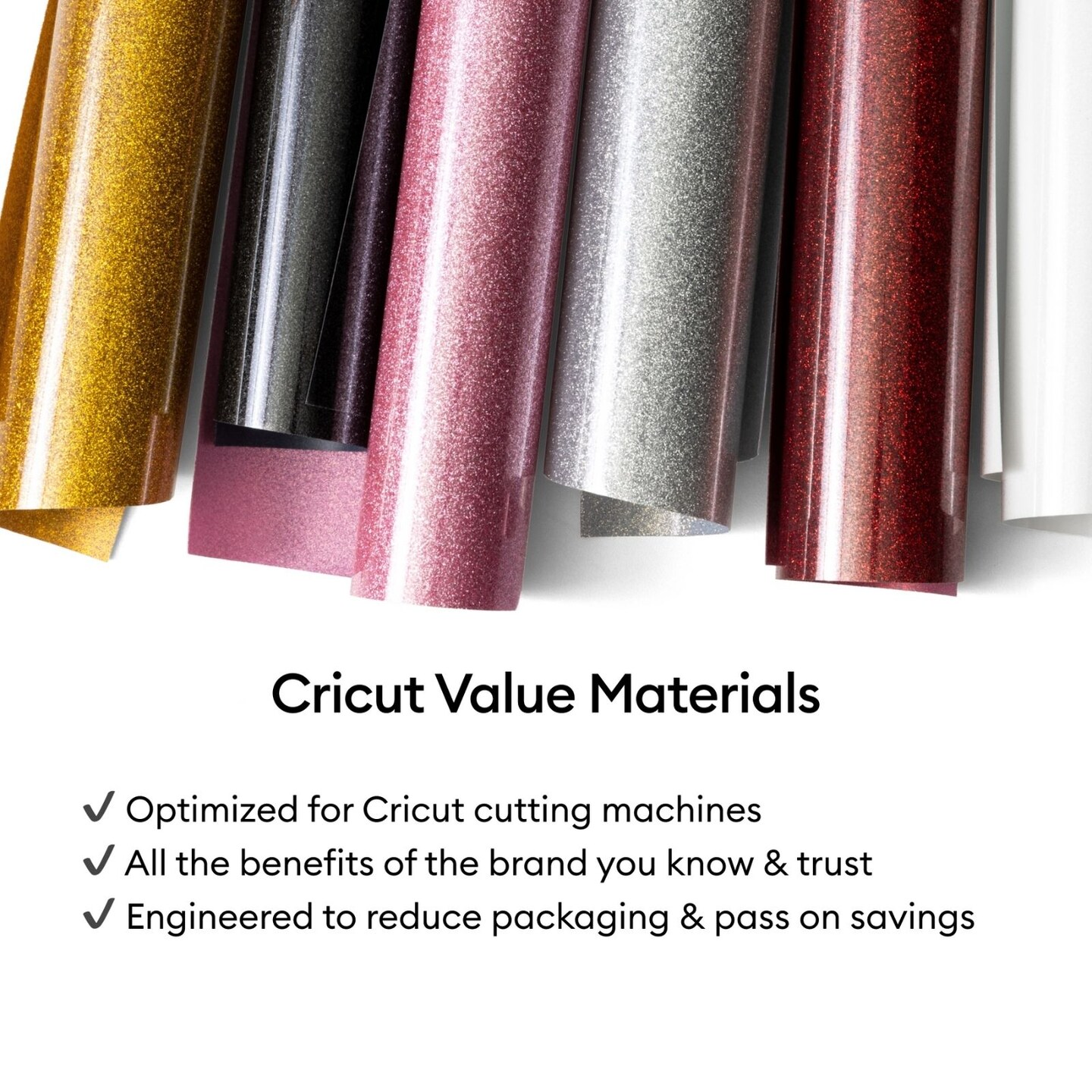 Cricut Glitter Iron-On Craft Vinyl Sheets, 10 x 12 in, Multicolor, 6 Count