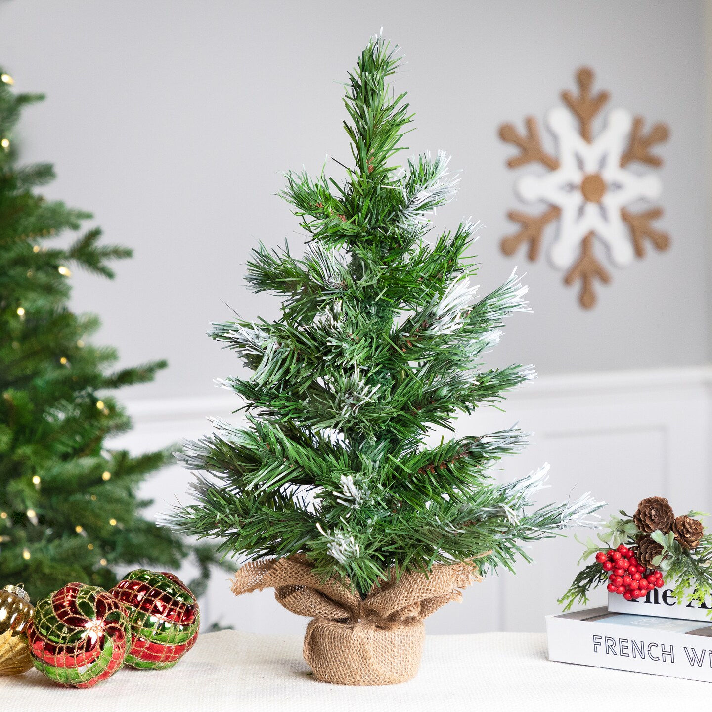 Northlight Whitecap Pine Artificial Mini Christmas Tree - 18&#x22; - Unlit