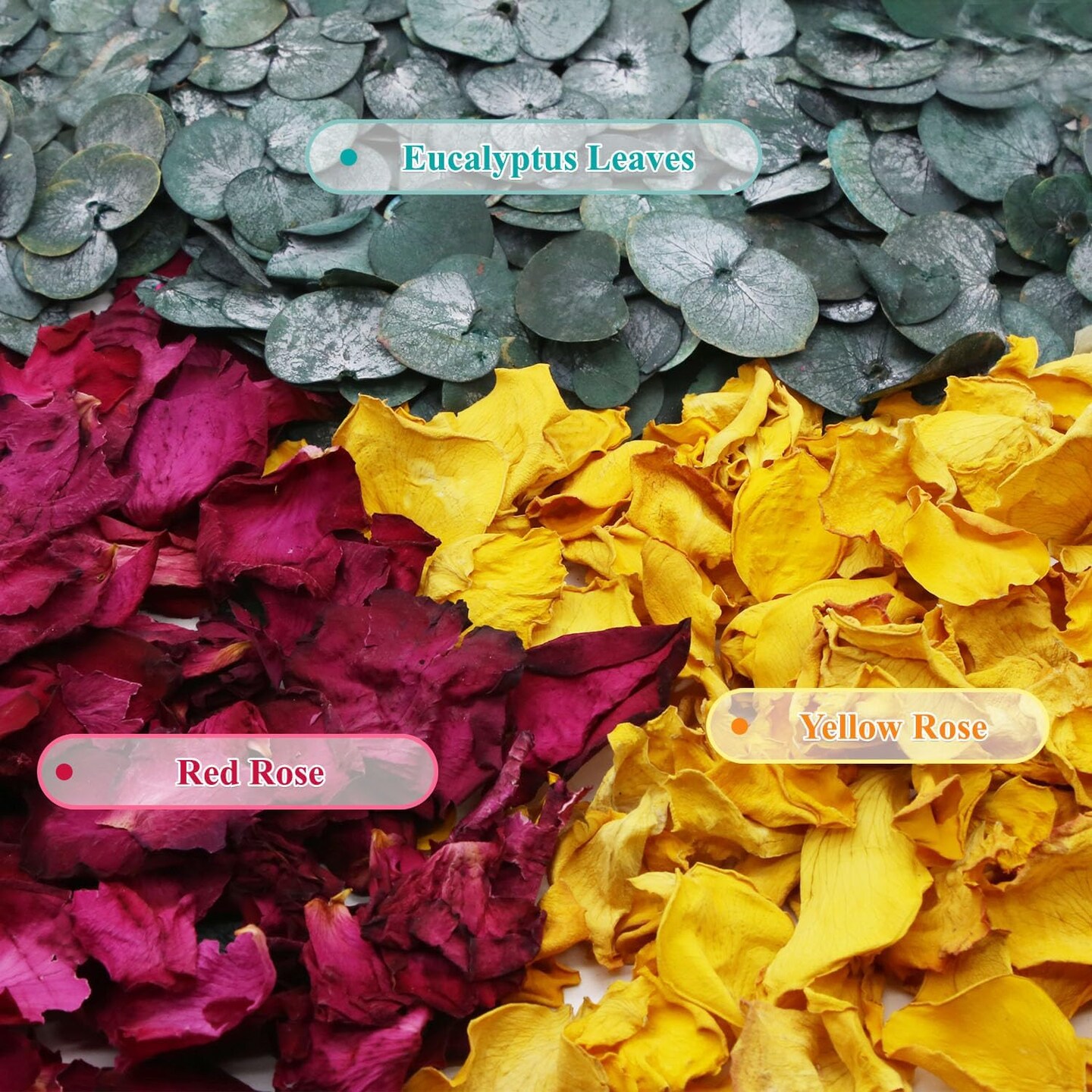 Dried Rose Petals - Top-Grade Pure Natural Edible Flowers - Use for Tisanes, Baking, Candle Making, Soap Making and Handicraft