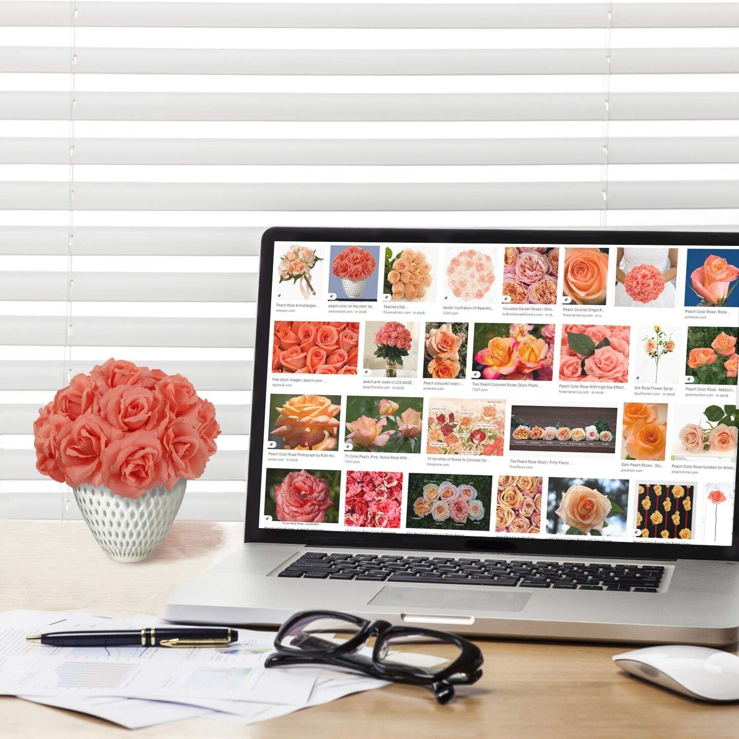 8-Pack Peach Petals | 400Pcs Peach Silk Roses – Flexible Faux Flowers for Large-Scale Events & Arrangements