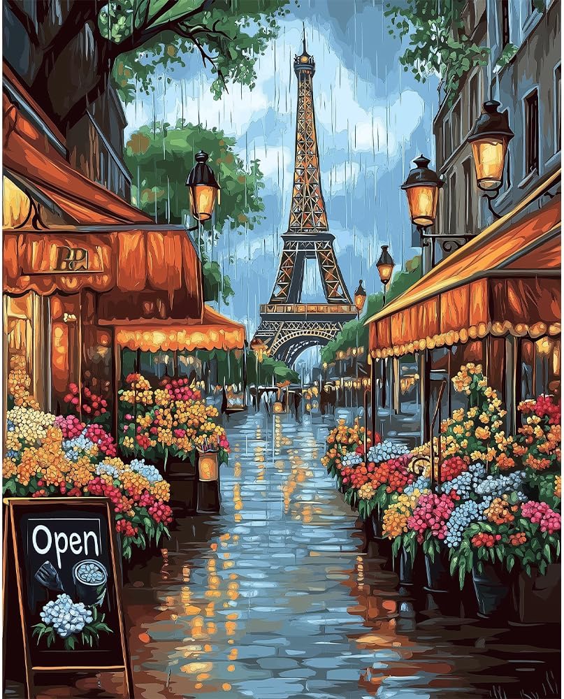 Eiffel Tower Acrylic Painting by Number Kits