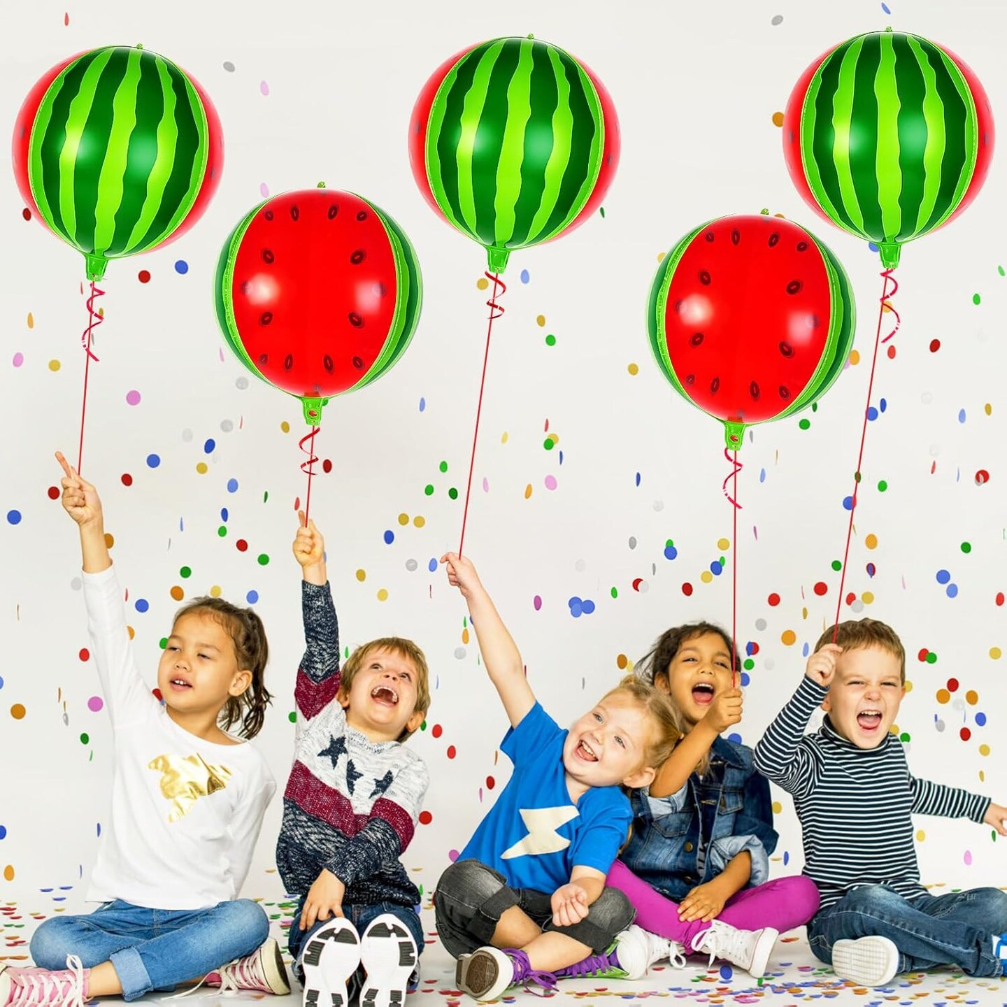 6 Pcs Round Watermelon Balloons