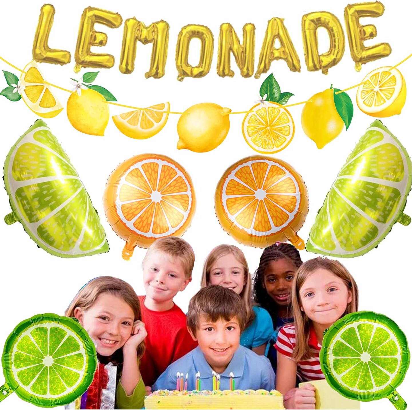 Lemon Party Decorations Lemonade Theme Party Supplies, Lemon Party Banner, Lemonade Foil and Latex Balloons