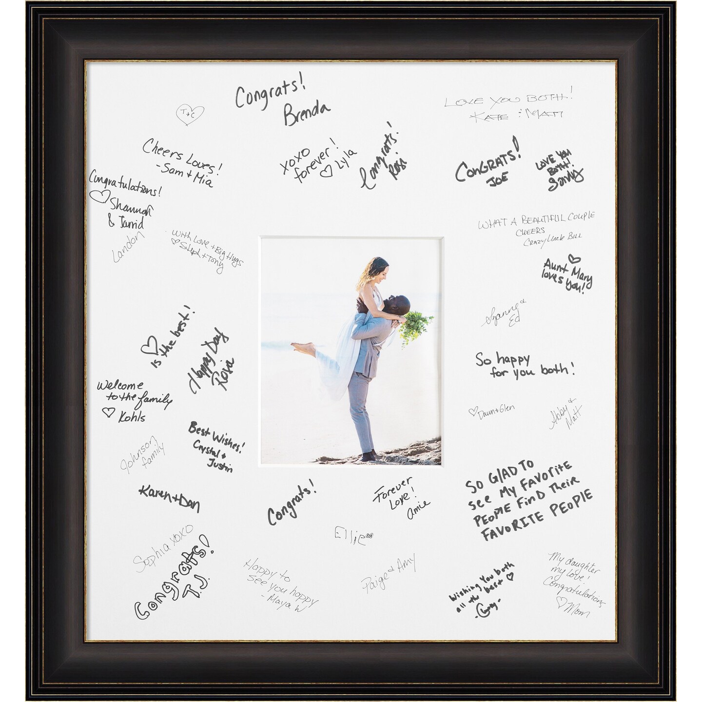 Trio Signature Mat Picture Frame, Photo Frame Wedding Guest Book Alternative, Autograph Picture Mat for Signature Board, Wedding Celebrations Graduations Support Encouragement or Retirement