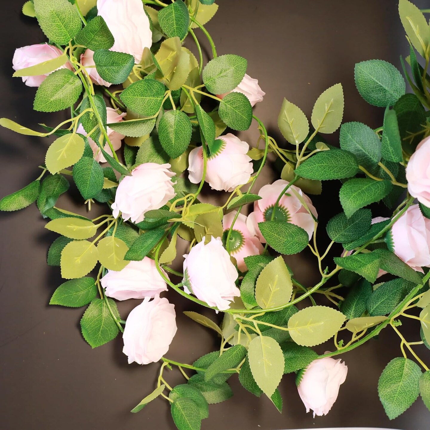 4Pcs(26 Ft) Pink Flower Garland for Daughters Babyshower, Rose Garlands for Decoration, Artificial Rose Hanging Vine for Wedding Artificial Plants for Party Garden Craft Art Garland