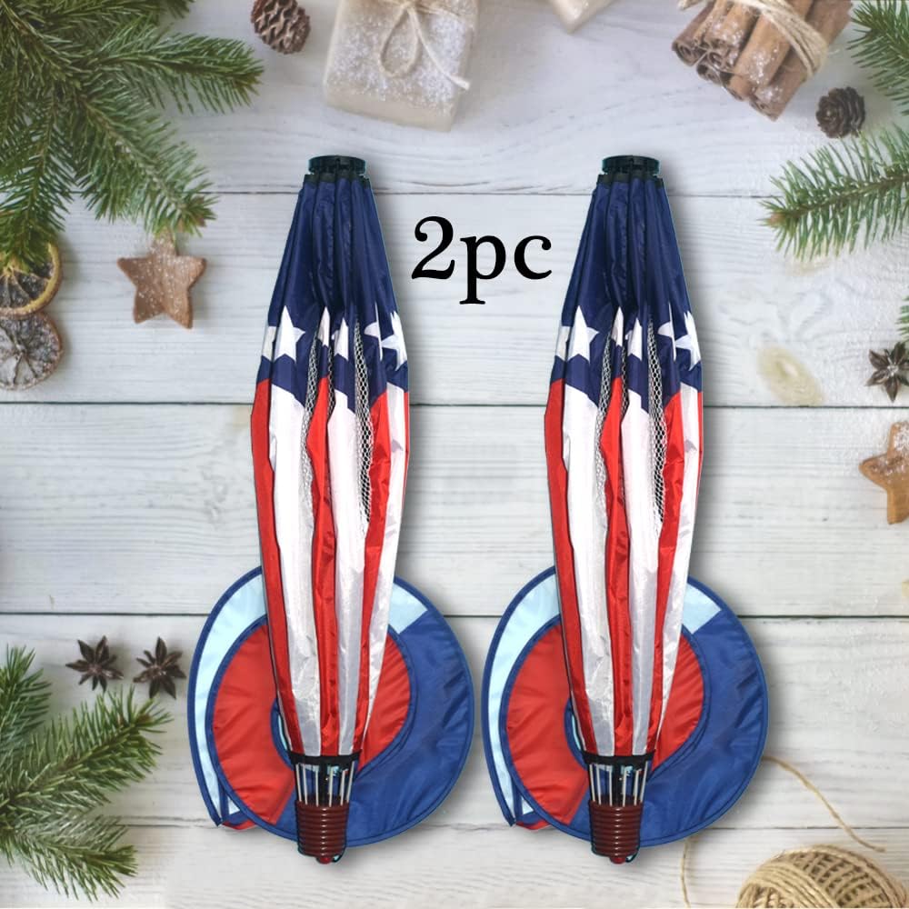 Patriotic Hot Air Balloon Garden Wind Spinners Giant Flag Pinwheels Whirligigs Windmill Toys for Kids Yard Decor Lawn Decorations