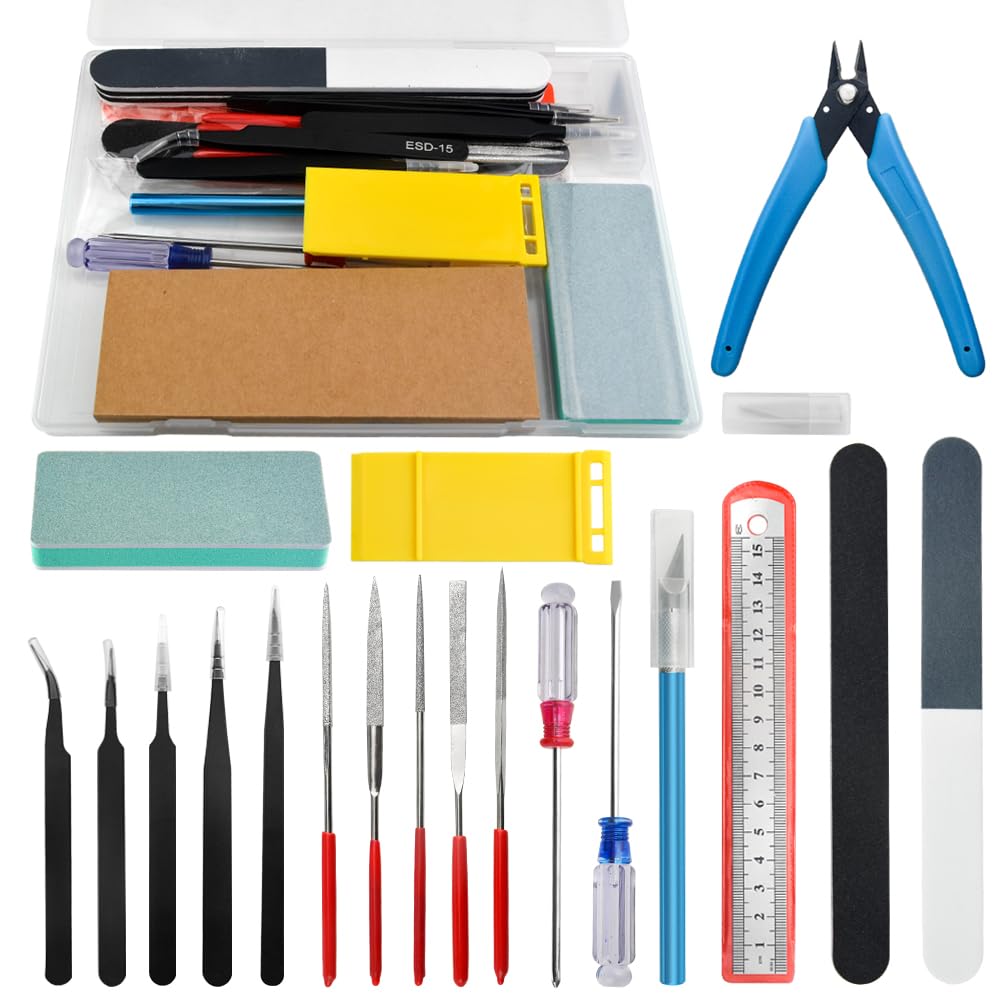 24-Piece Gundam Modeler Basic Tool Kit – Craft Set For Hobby Building & Repairing (Cars, Robots, Models)
