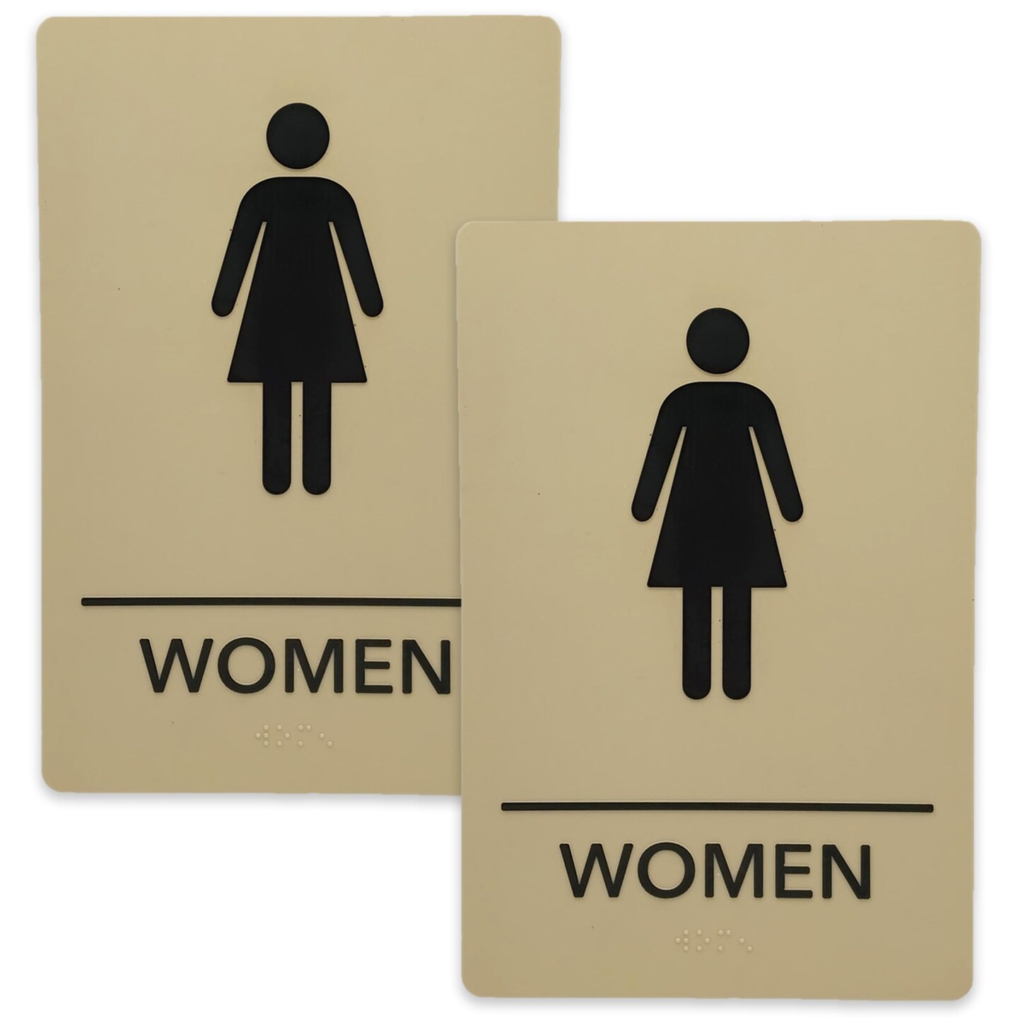 ADA-Compliant Wayfinding Signs – Durable, Non-Glare, Scratch-Resistant & Ready to Install. Featuring Grade 2 Braille & Raised Tactile Text, These Premade Signs Ensure Easy Compliance for Businesses 2 Pack