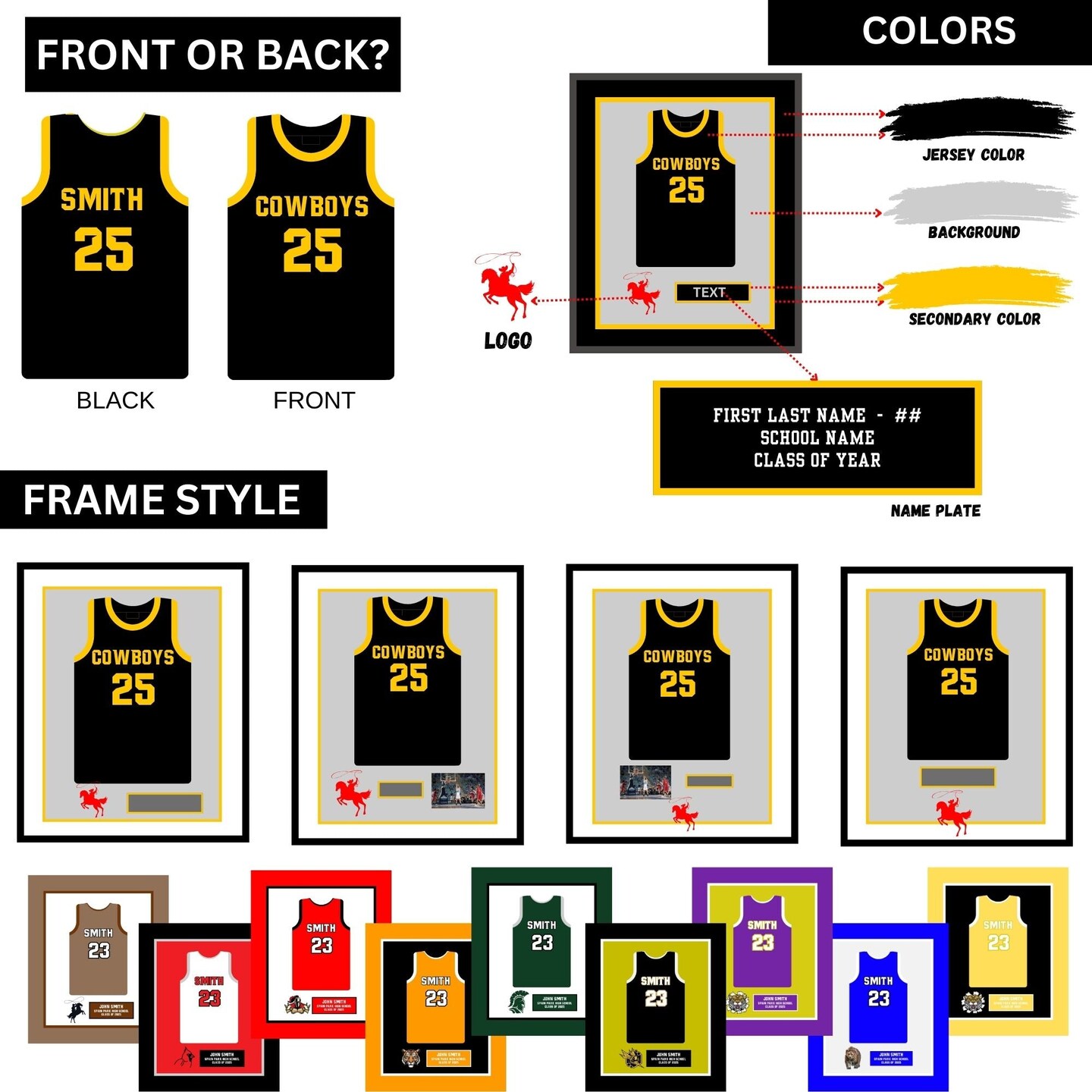 Jersey Framed Picture Print Senior Night Basketball Softball Baseball