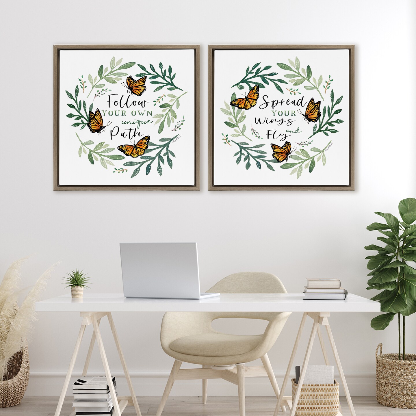 Stupell Industries Spread Your Wings and Follow Path 2pc Floating Frame Set, design by Elizabeth Tyndall