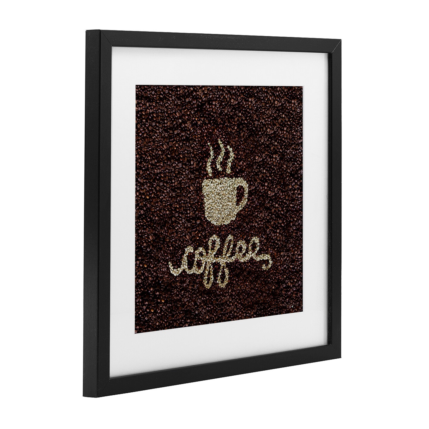 Stupell Industries Coffee Bean Pattern Framed Print Under Glass, design by Seven Trees Design