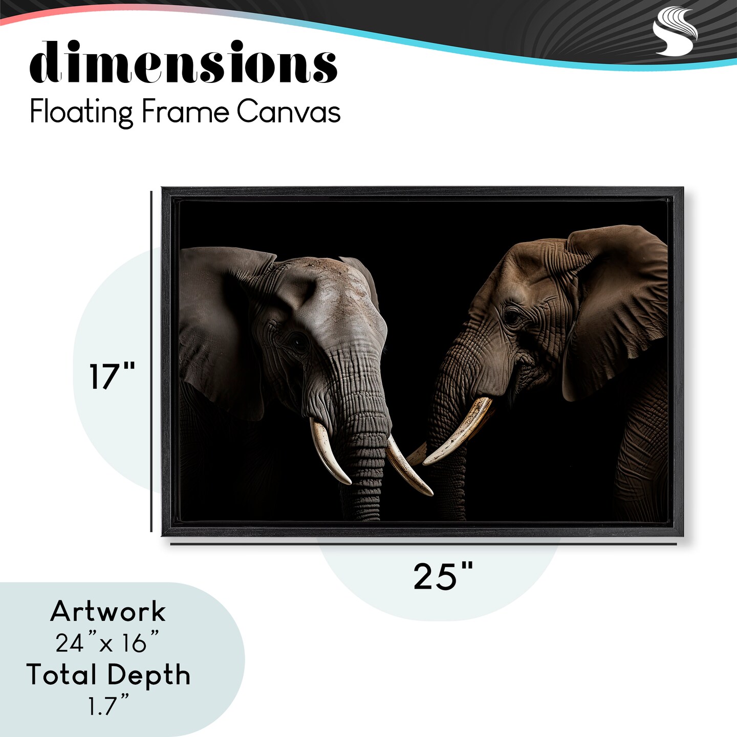 Stupell Industries Pachyderm Elephant Pair Floating Frame, design by Decent Exposures
