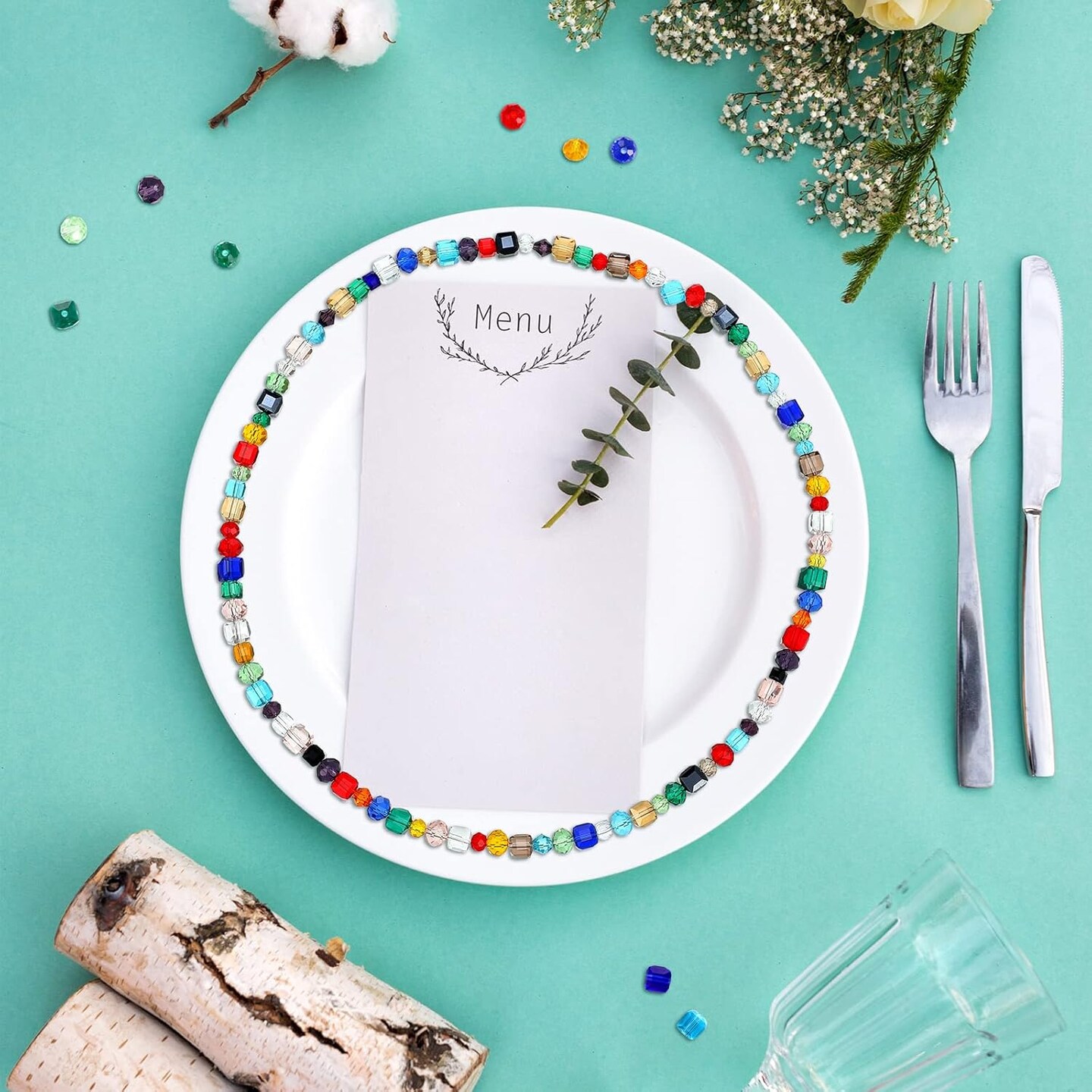 1000 Pieces Crystal Beads for Jewelry Making - Assorted Faceted Glass Bicone Cube Beads Bulk Rondelle Spacer for DIY Crafts Bracelets Necklace Pendants Making Supplies