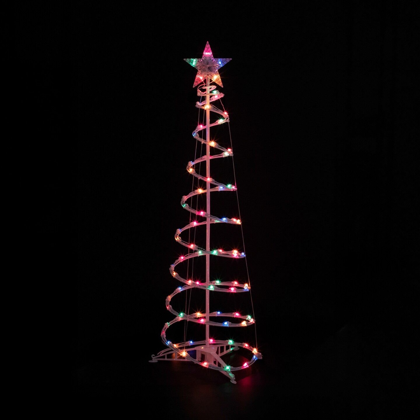 Northlight 4ft Lighted Spiral Christmas Tree with Star Tree Topper, Multi Lights