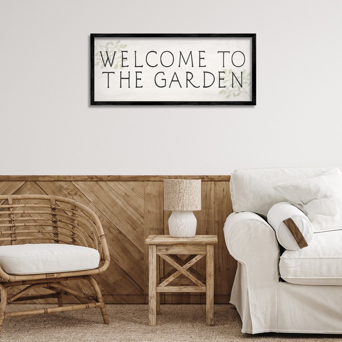 Stupell Industries Vintage Welcome Gardener Framed Giclee Wall Art Design by Daphne Polselli