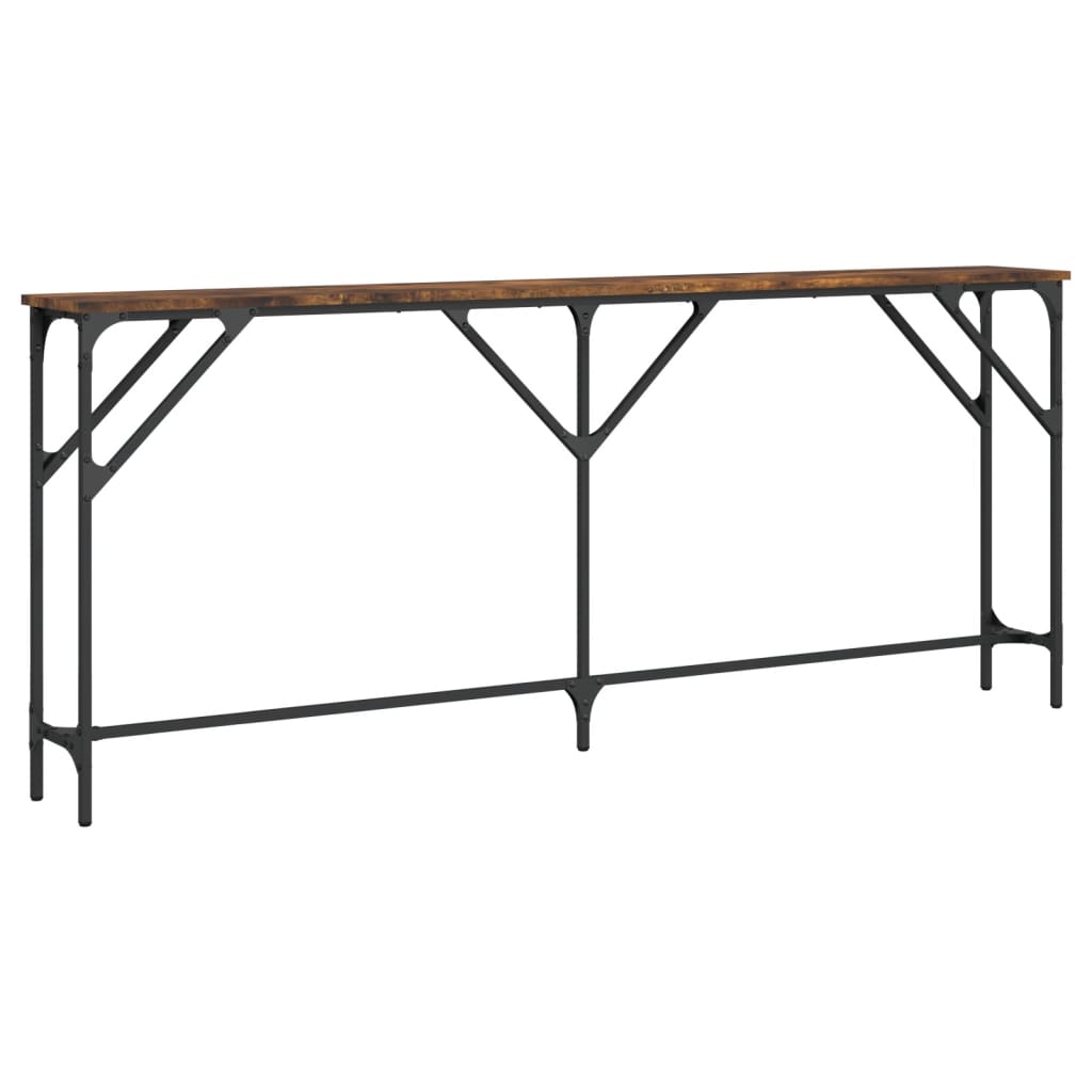 vidaXL Console Table Smoked Oak 70.9"x9.1"x29.5" Engineered Wood