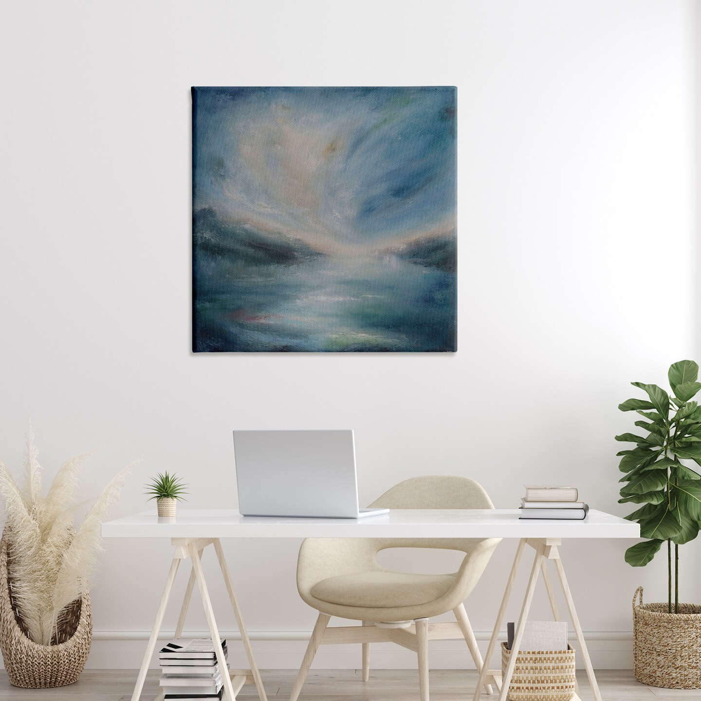 Stupell Industries Blue Hour Abstract Landscape Canvas Wall Art Design by Lydia Orange