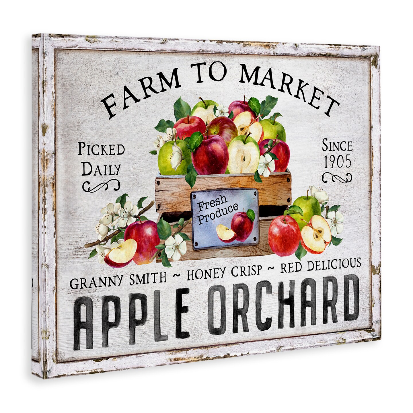 Stupell Industries Farmhouse Apple Orchard Canvas Wall Art Design by Creatif Belle
