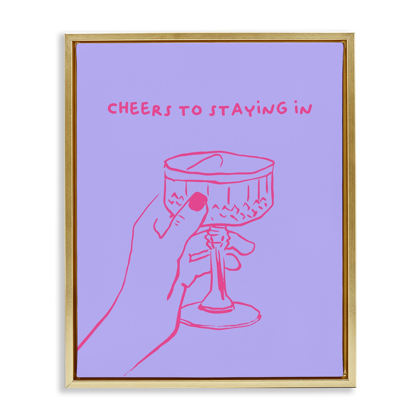 Stupell Industries Cheers To Staying In Floater Framed Canvas Wall Art Design by House of Lulu