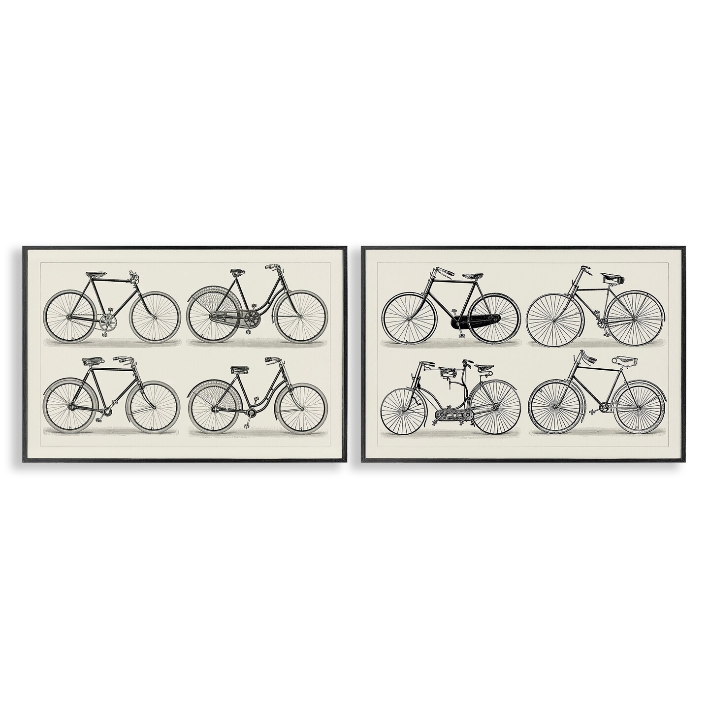 Stupell Industries Vintage Bicycle Styles 2pc Framed Giclee Wall Art Set Design by Vision Studio