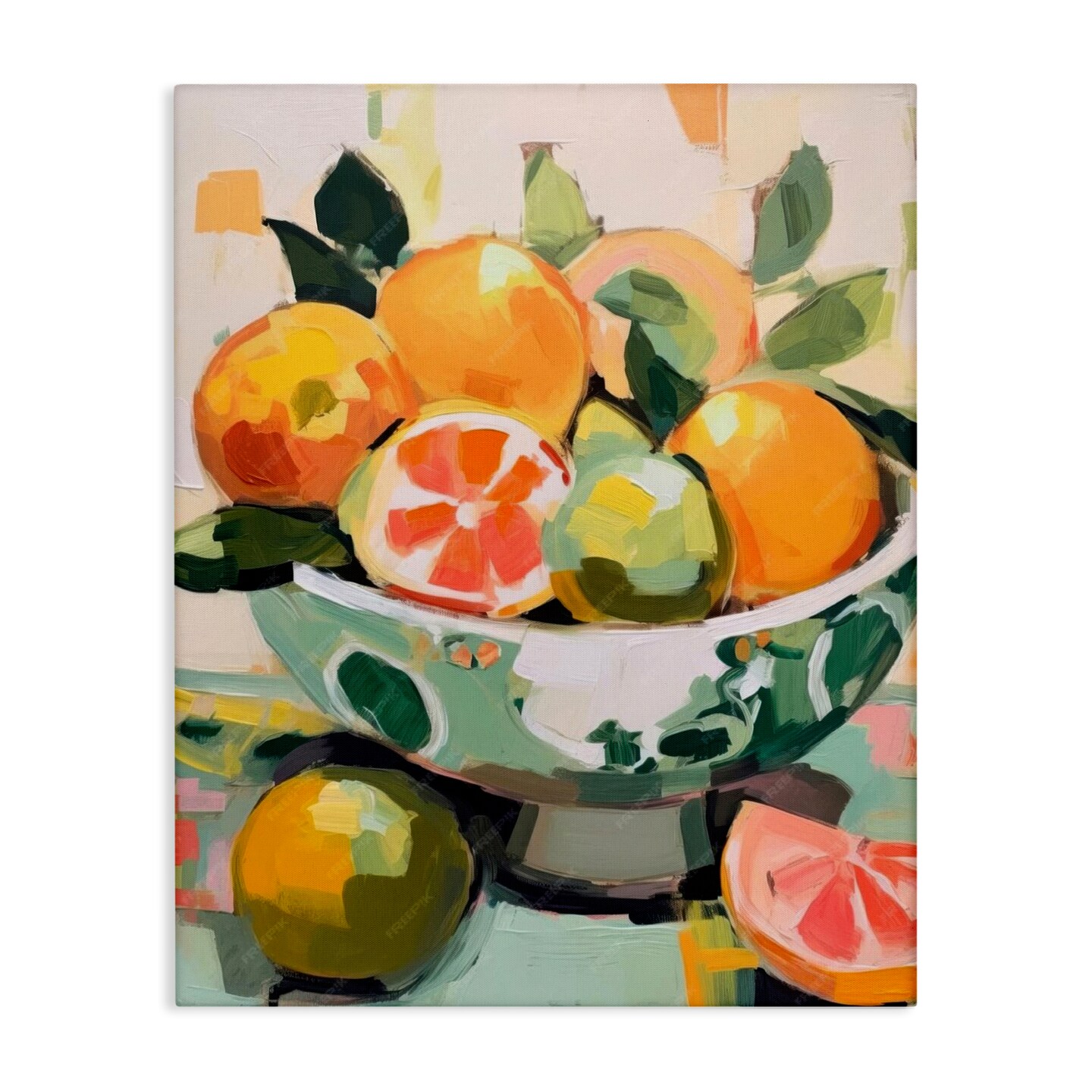 Stupell Industries Fruit Basket Abstraction Canvas Wall Art Design by LSR Design Studio