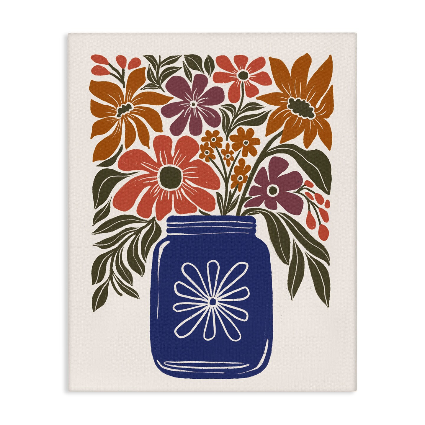 Stupell Industries Boho Blossoms Vase Canvas Wall Art Design by Loni Harris