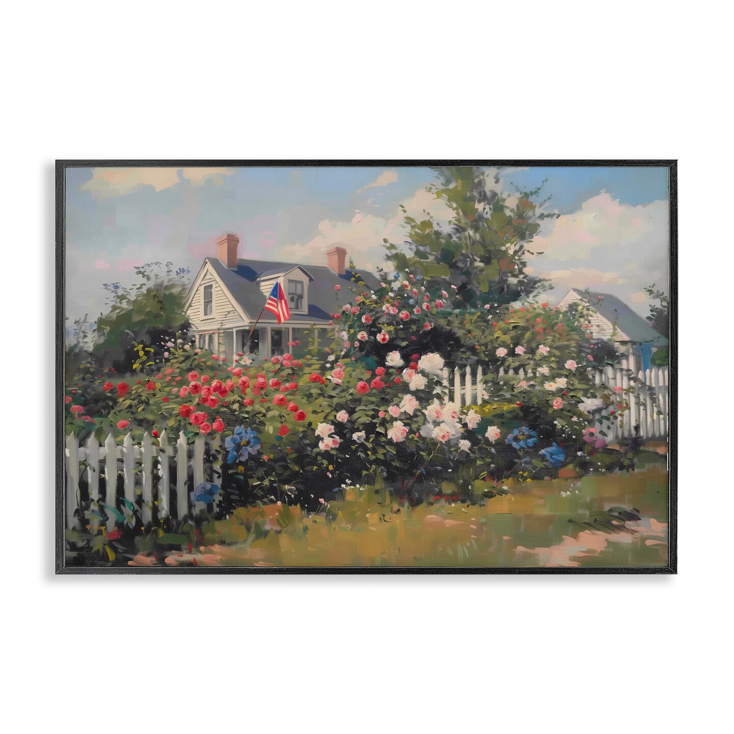 Stupell Industries Patriotic Cottage Garden Framed Giclee Wall Art Design by Arlington Prints