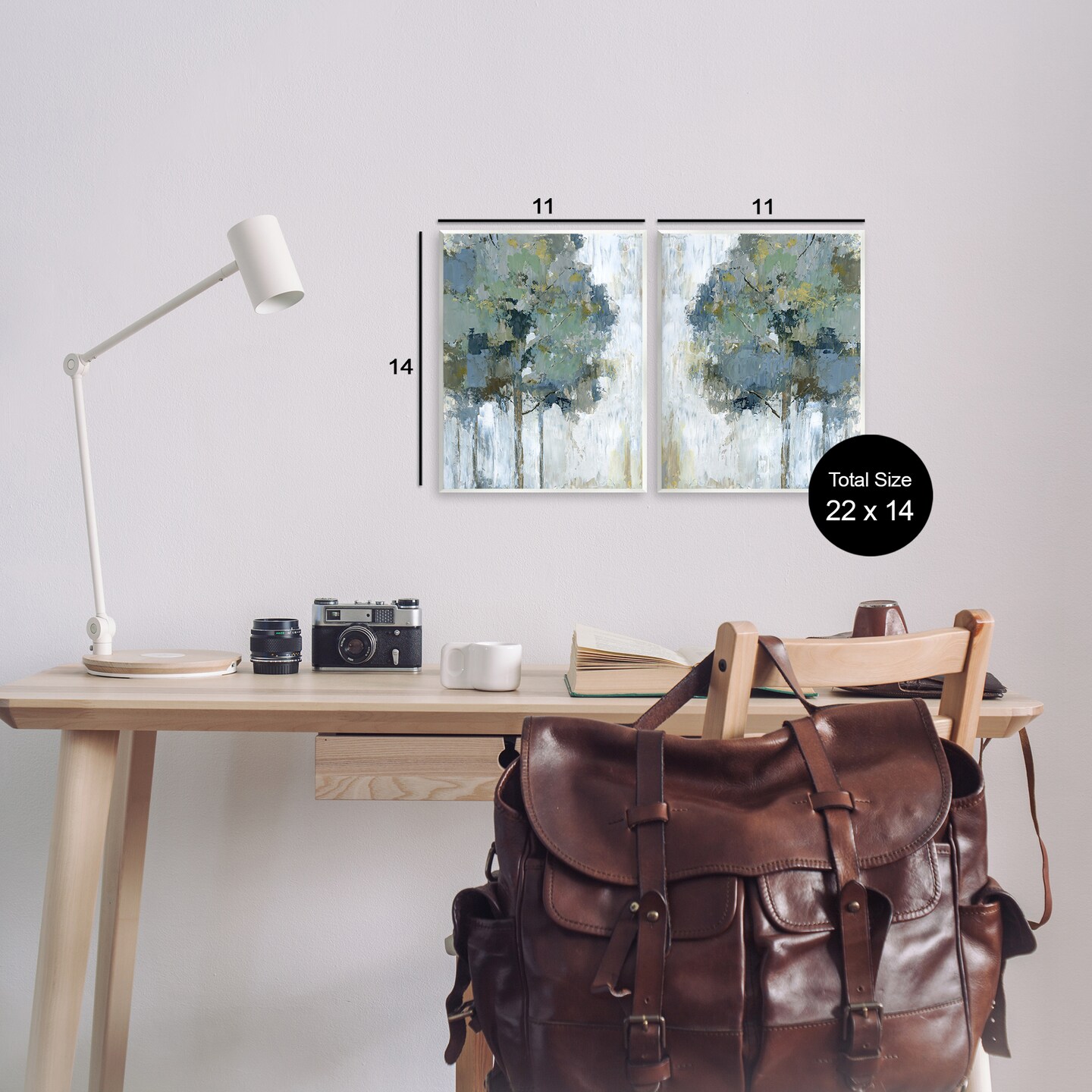 Stupell Industries Tree Impressions Abstract 2pc Wall Plaque Art Set Design by Nan