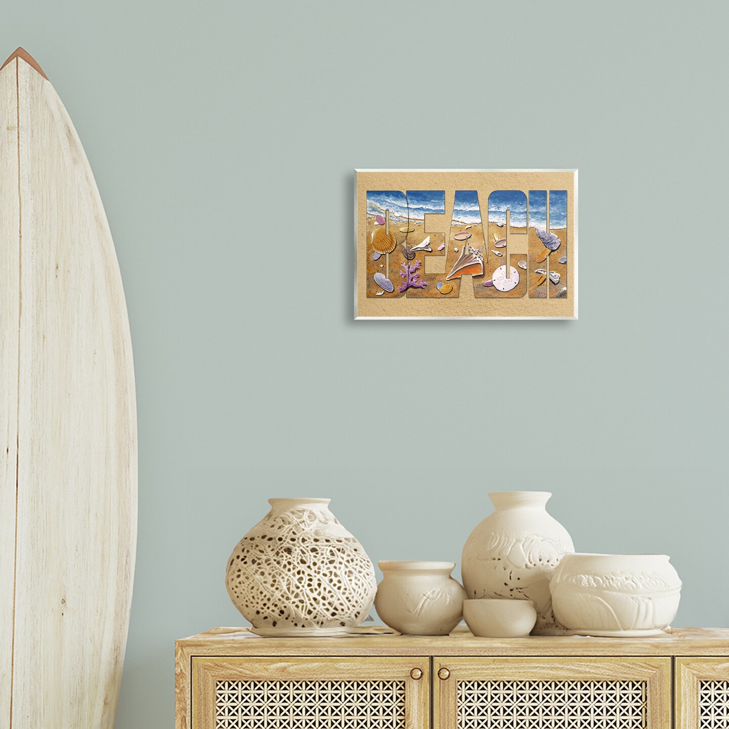 Stupell Industries Outlined Beach Letters Wall Plaque Art Design by Art Brands Holdings, LLC.