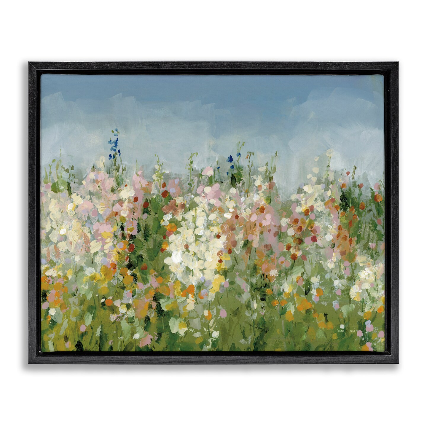 Stupell Industries Speckled Tranquil Field Floater Framed Canvas Wall Art Design by Danhui Nai