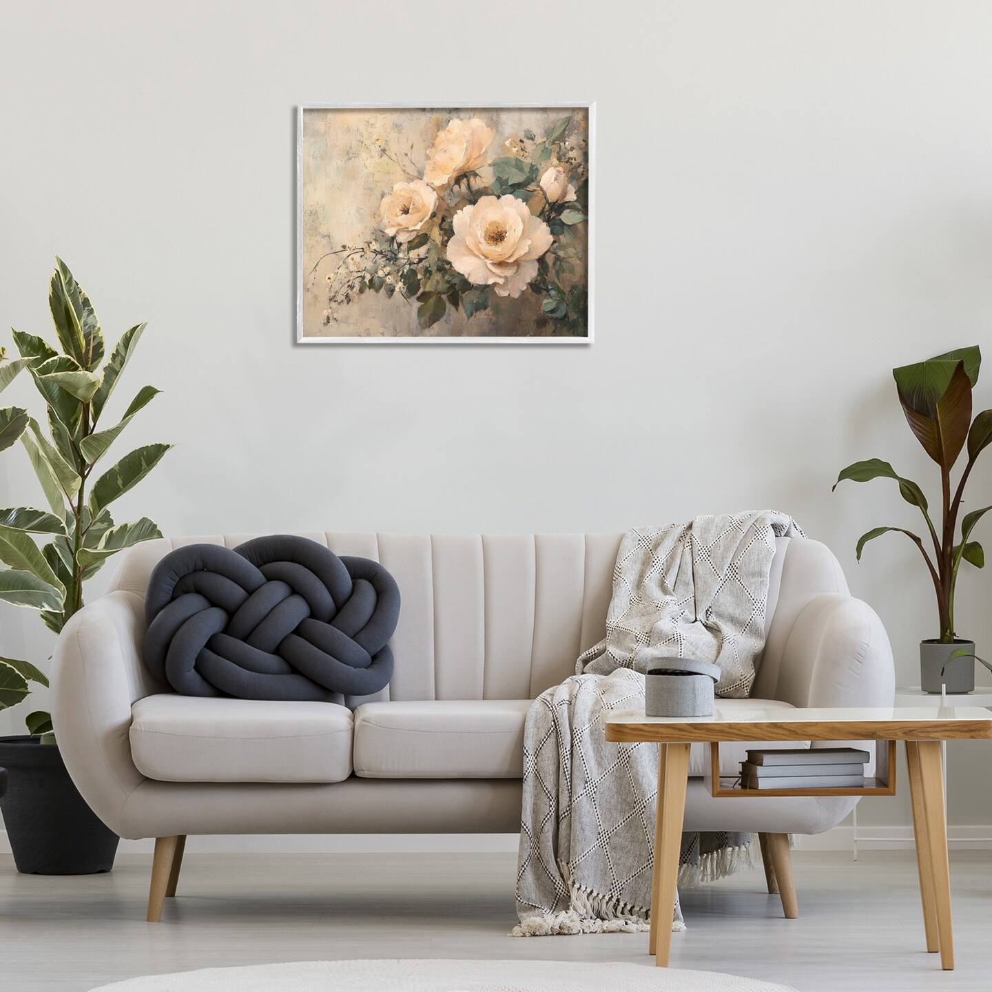 Stupell Industries Blush Roses Blooming Framed Giclee Wall Art Design by Petal Prints Design