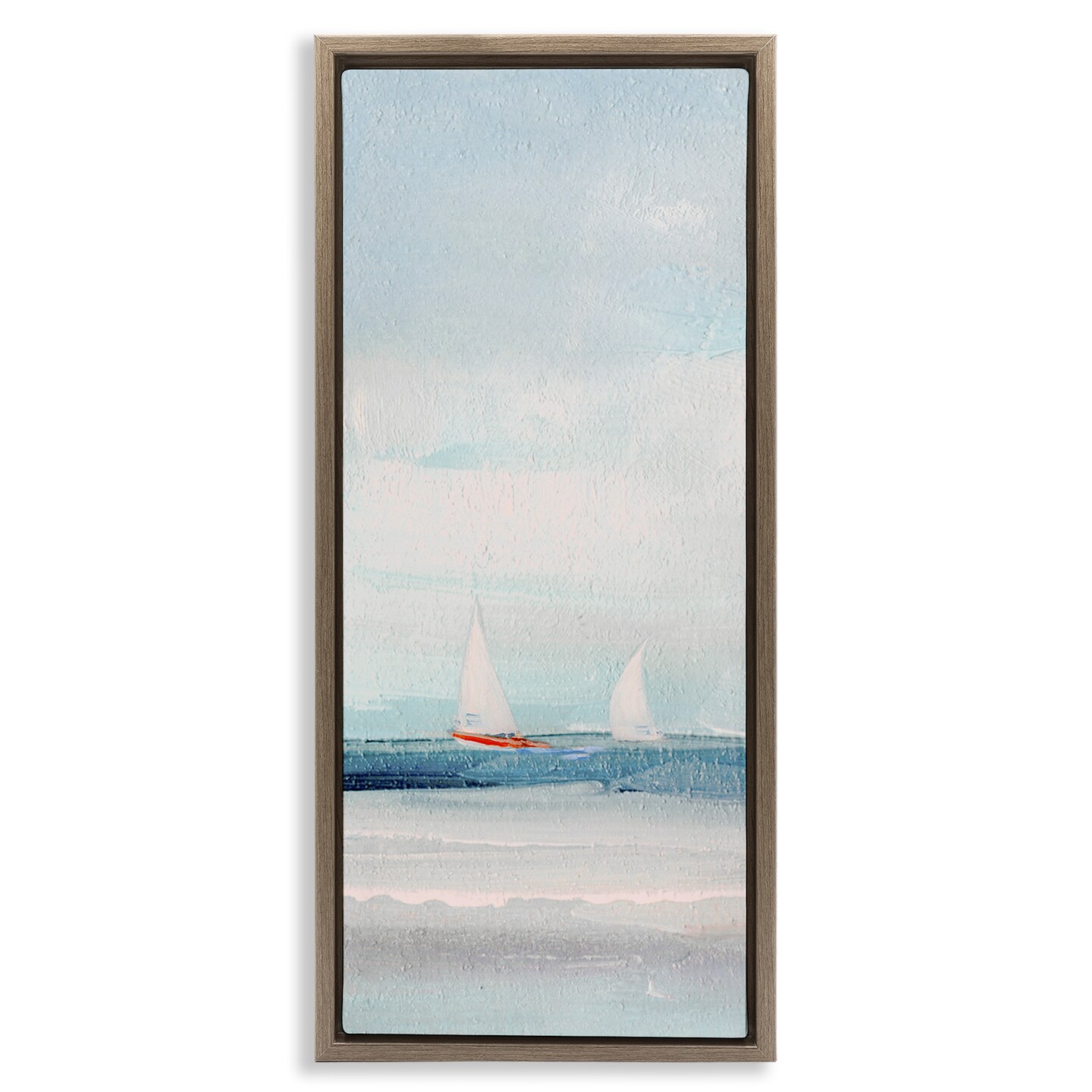 Stupell Industries Sailboat Pair Floating Floater Framed Canvas Wall Art Design by Sally Swatland