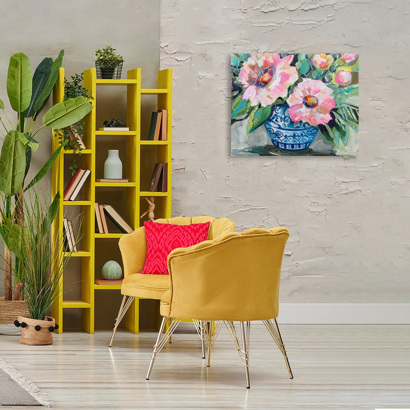 Stupell Industries Pink Gerber Daisy Bouquet Canvas Wall Art Design by Jeanette Vertentes