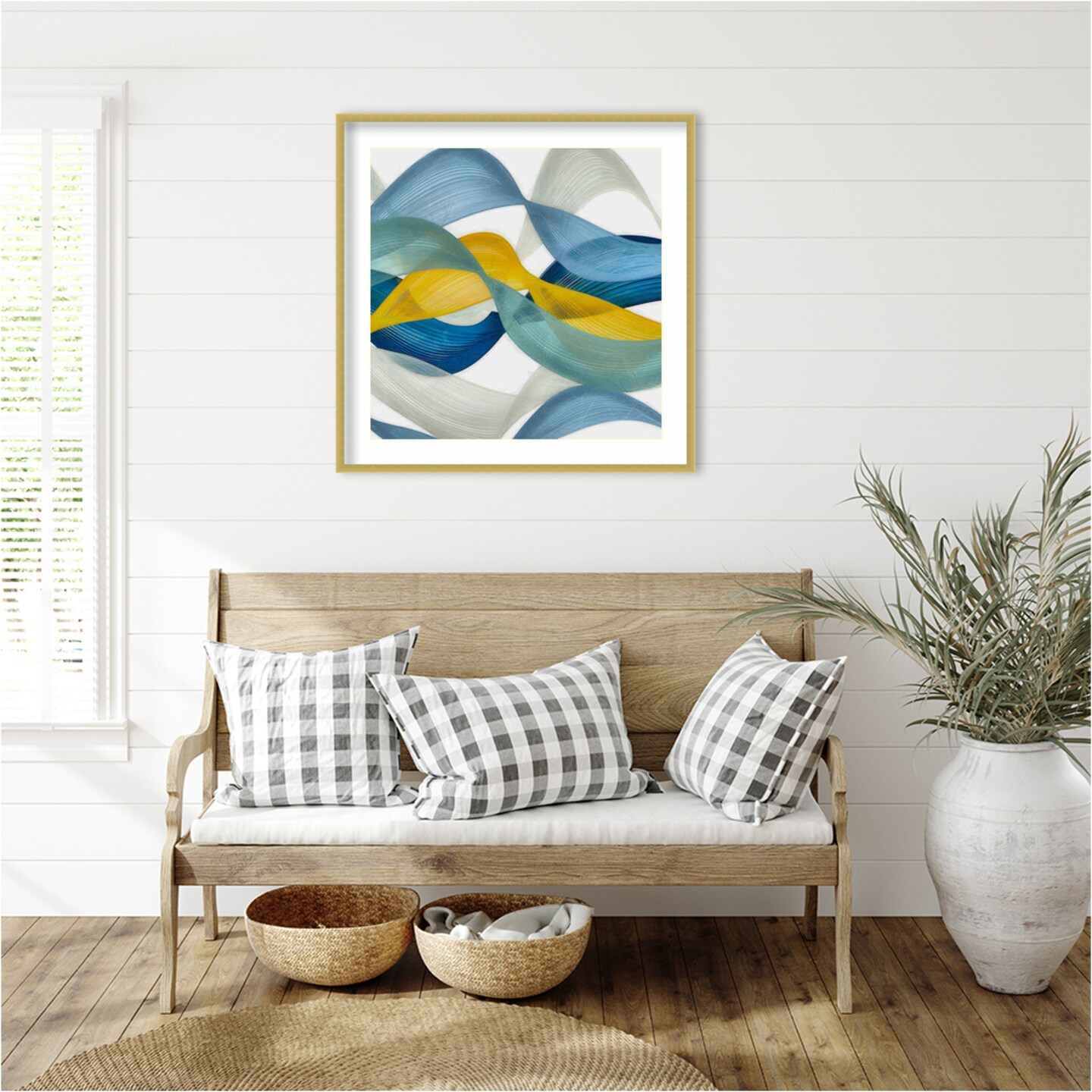 Horizontal Bands IV by Alonzo Saunders Wood Framed Wall Art Print