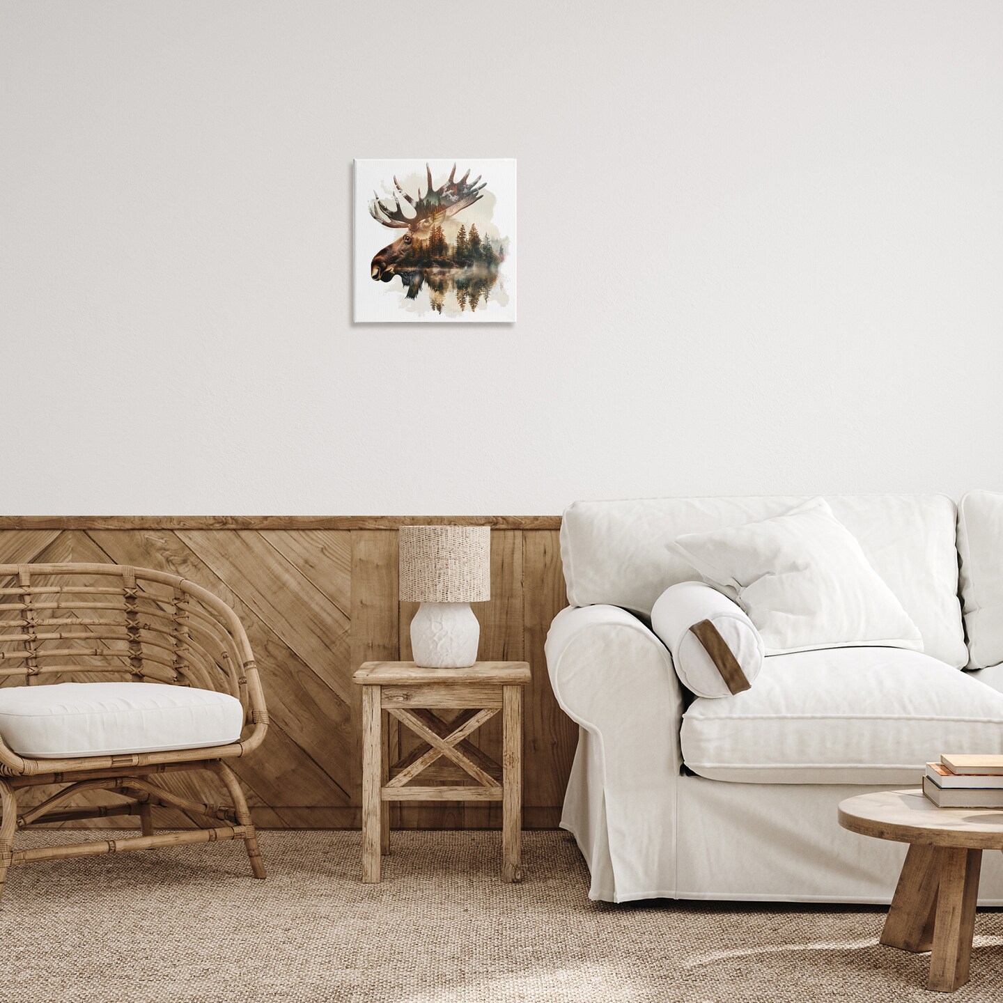 Stupell Industries Moose Antlers Silhouette Canvas Wall Art Design by LSR Design Studio